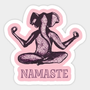 Yoga Elephant Namaste Sticker